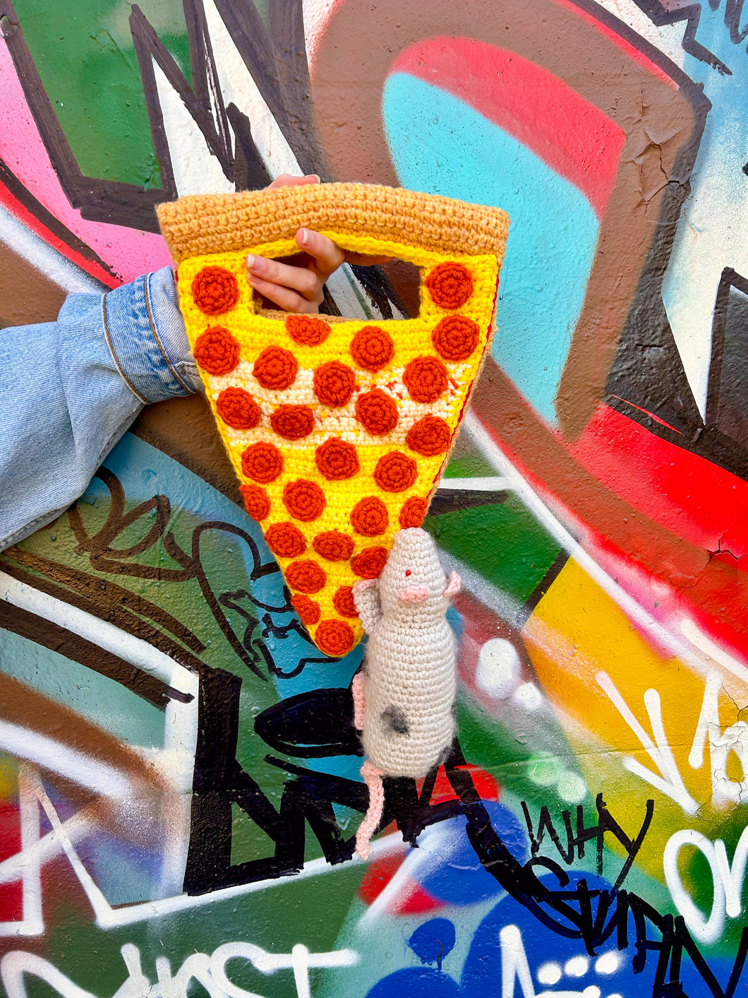 CUSTOM Pizza Rat Hand Bag